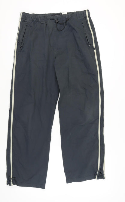 Next Men's Black Windbreaker Trousers, Size 34
