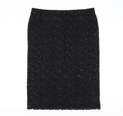 Marks and Spencer Black Sequined Pencil Skirt