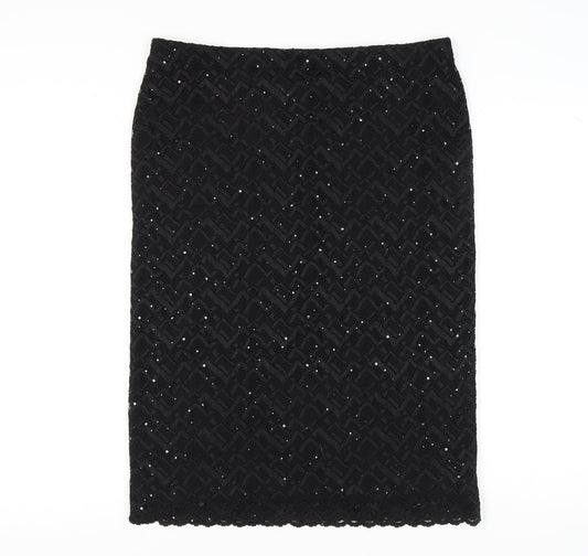 Marks and Spencer Black Sequined Pencil Skirt