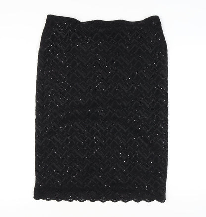 Marks and Spencer Black Sequined Pencil Skirt