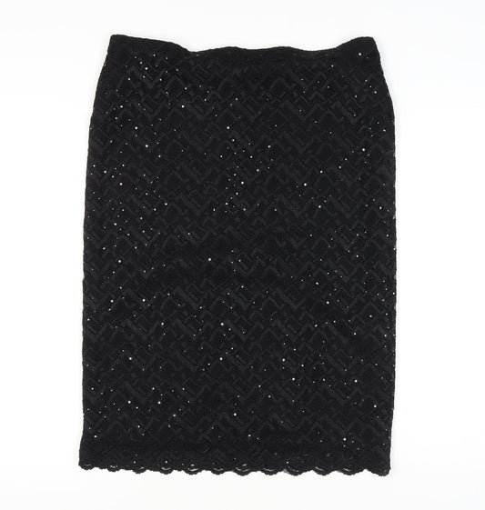 Marks and Spencer Black Sequined Pencil Skirt