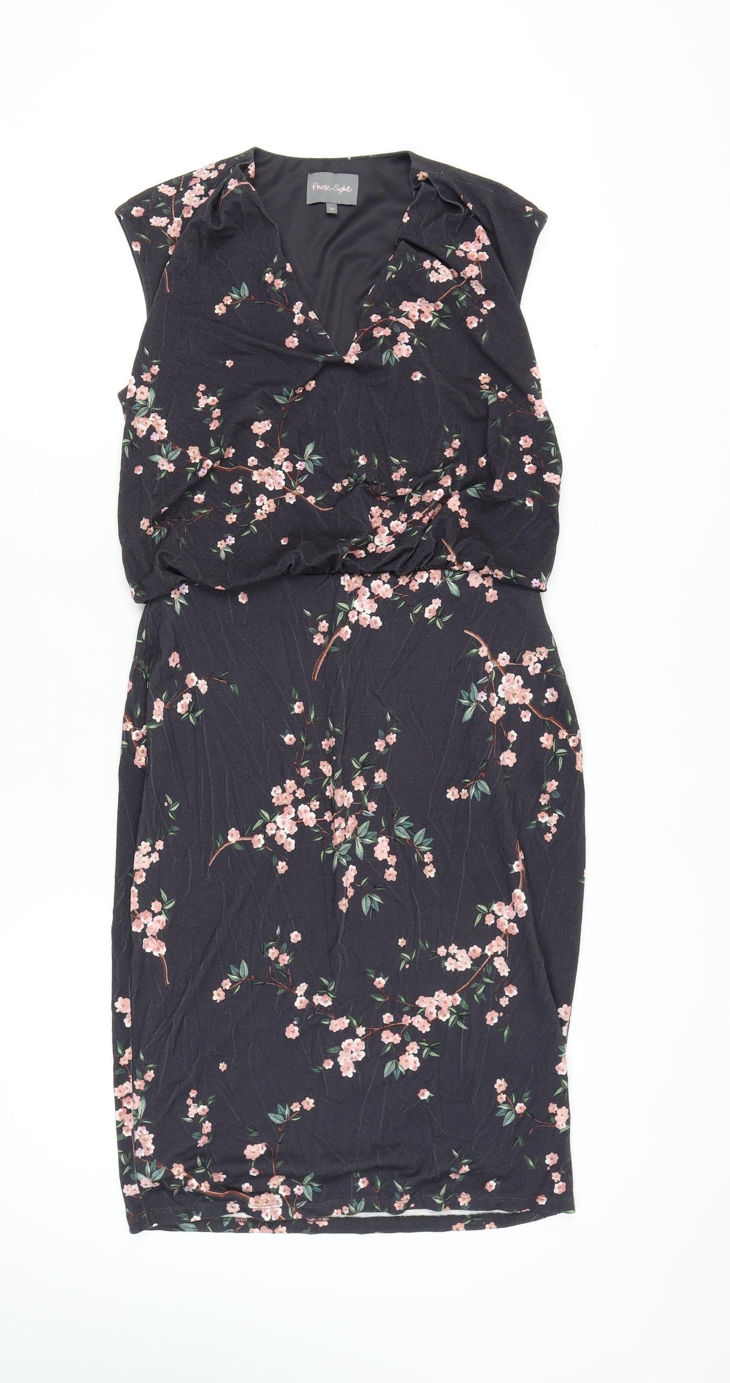 Phase Eight Women's Black Floral Dress Size 12