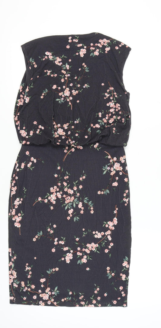 Phase Eight Women's Black Floral Dress Size 12