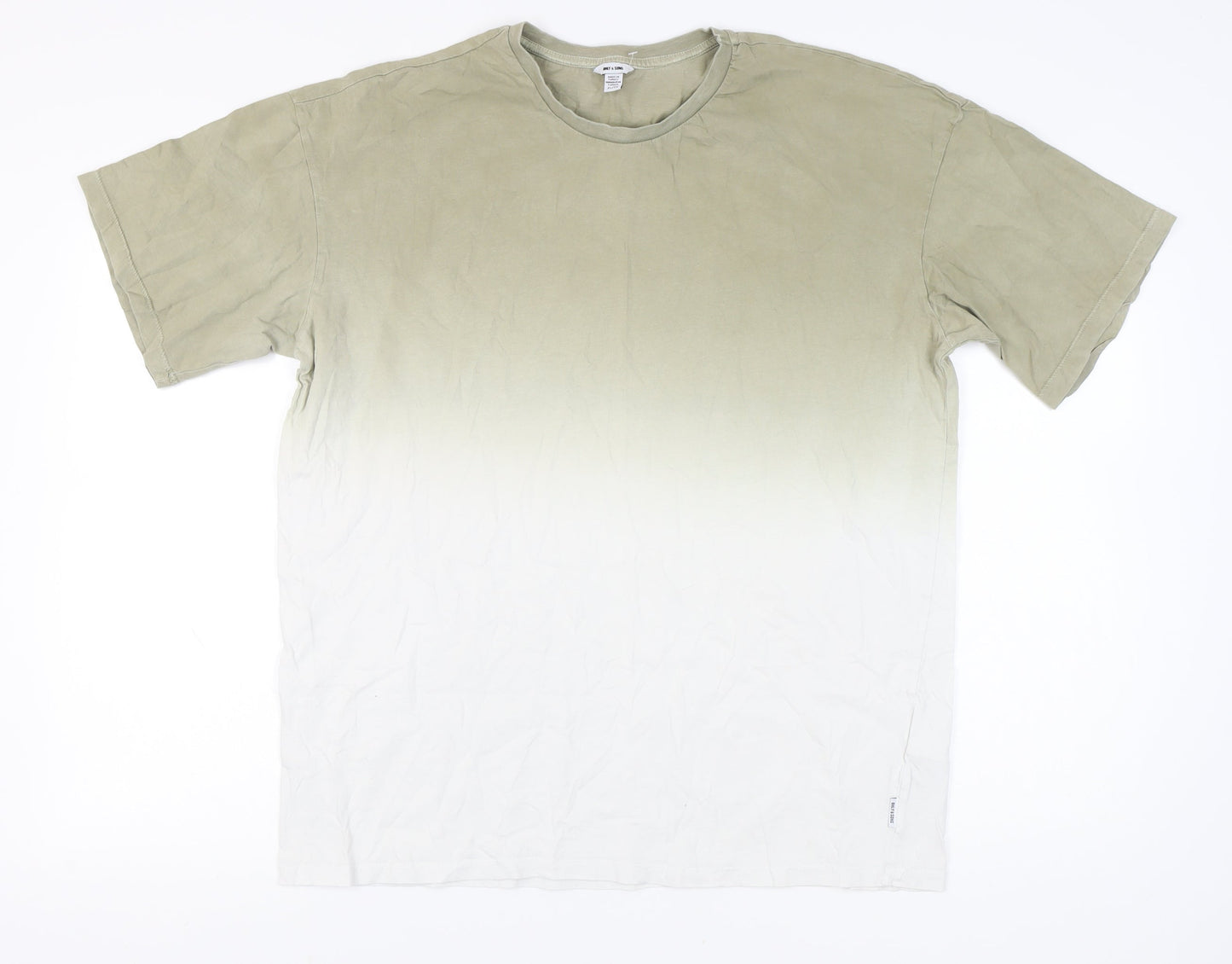 Only & Sons Men's Beige XL Dip Dye T-Shirt, Cotton