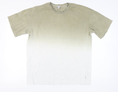 Only & Sons Men's Beige XL Dip Dye T-Shirt, Cotton