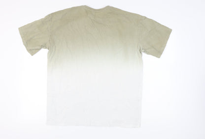 Only & Sons Men's Beige XL Dip Dye T-Shirt, Cotton