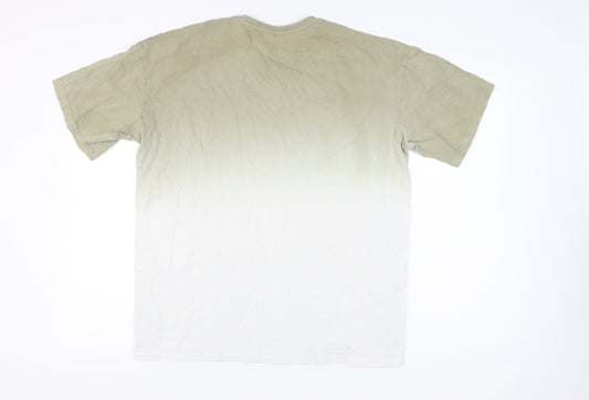 Only & Sons Men's Beige XL Dip Dye T-Shirt, Cotton