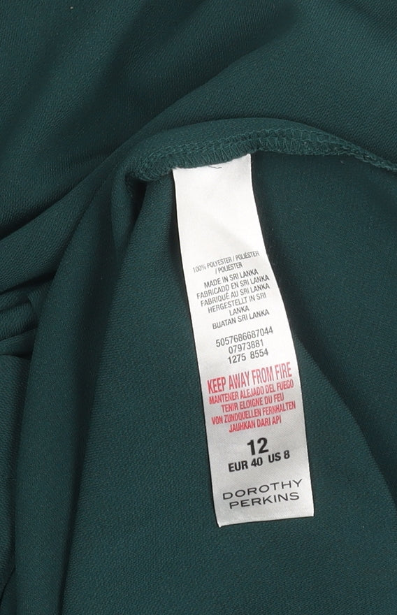 Dorothy Perkins Women's Green Shirt Dress - Size 12