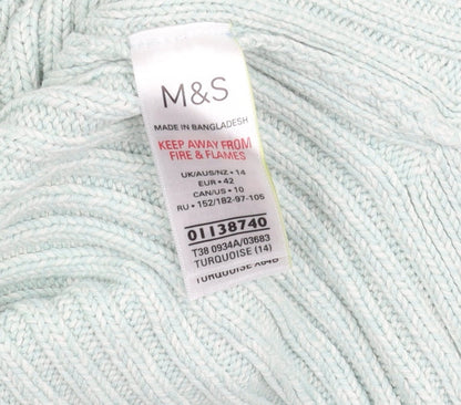 Womens UK Size 14 Marks and Spencer Blue Pullover Jumper