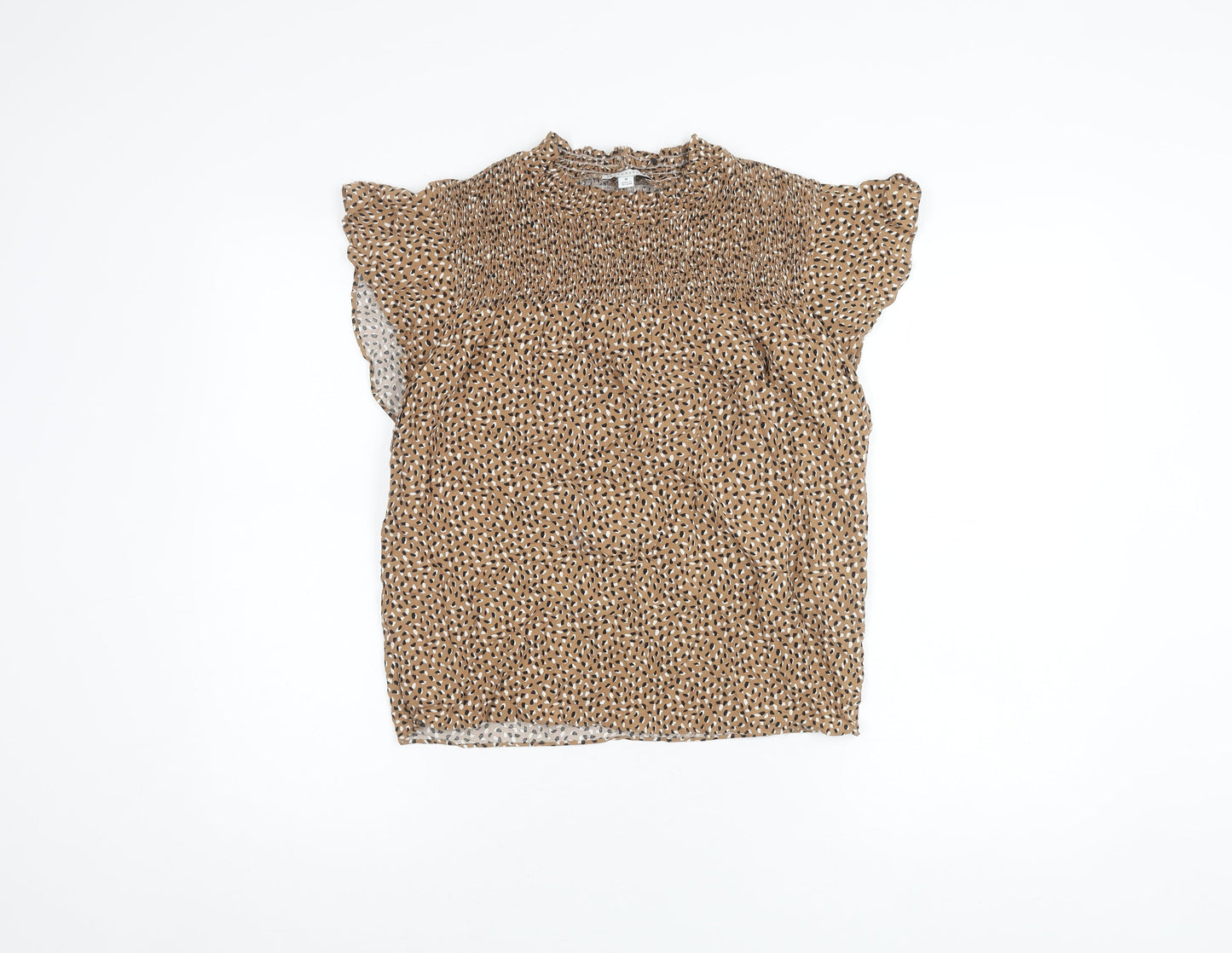 Womens UK Size 8 Warehouse Brown Basic Blouse