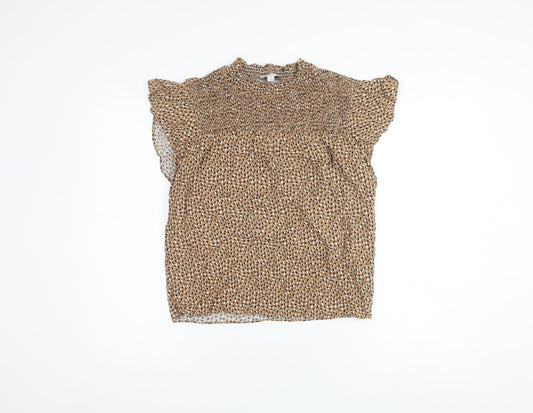 Womens UK Size 8 Warehouse Brown Basic Blouse