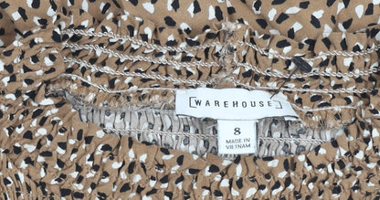Womens UK Size 8 Warehouse Brown Basic Blouse