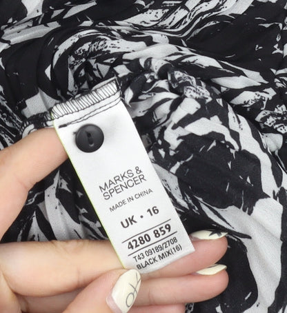 Womens UK Size 16 Marks and Spencer Black Basic Blouse