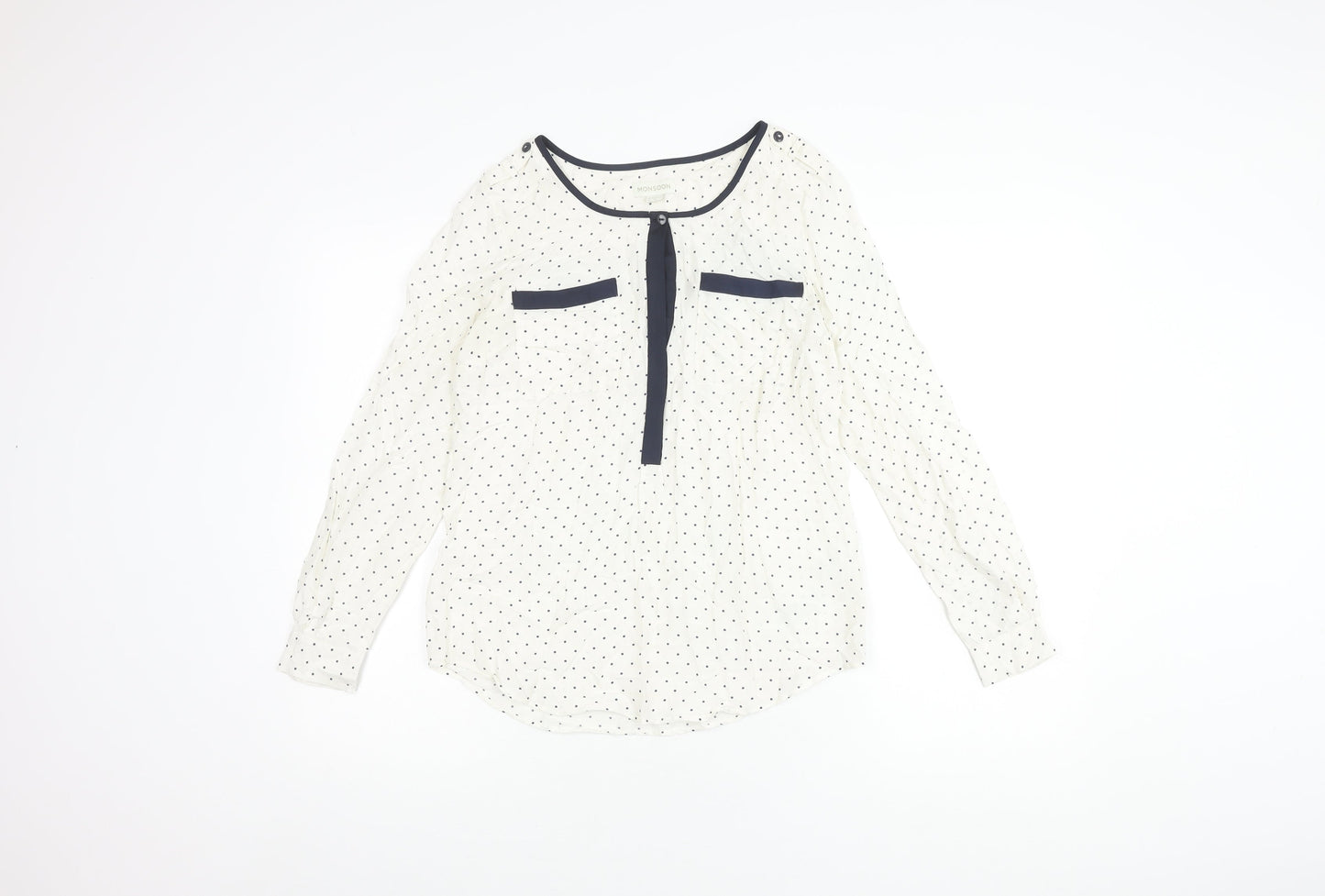 Womens UK Size 8 Monsoon White Basic Blouse