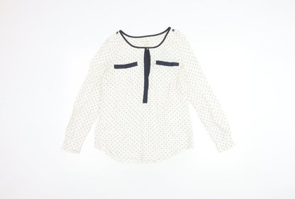 Womens UK Size 8 Monsoon White Basic Blouse
