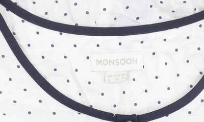 Womens UK Size 8 Monsoon White Basic Blouse