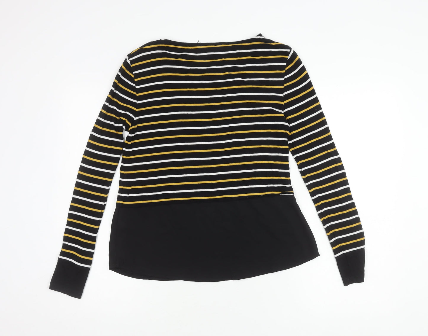 Womens UK Size 10 Warehouse Black Basic T-Shirt