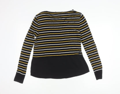 Womens UK Size 10 Warehouse Black Basic T-Shirt