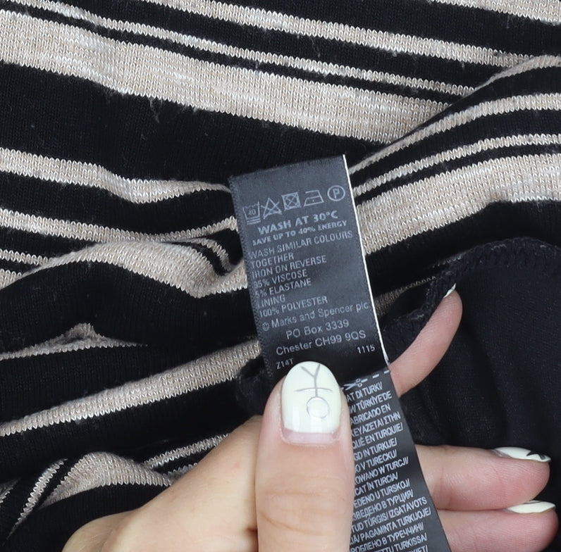 Marks and Spencer Women's Black Midi Dress - UK 12