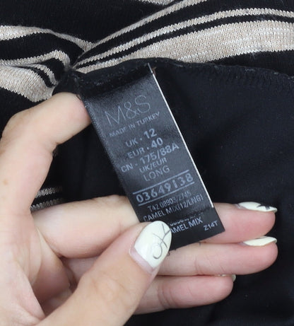 Marks and Spencer Women's Black Midi Dress - UK 12