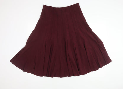 BHS Women's Red Pleated Skirt Size 12