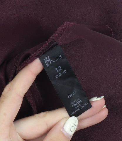 BHS Women's Red Pleated Skirt Size 12