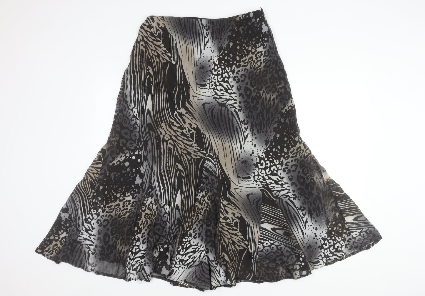 Marks and Spencer Women's Black Flare Skirt - Size 12