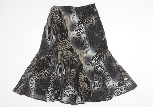 Marks and Spencer Women's Black Flare Skirt - Size 12