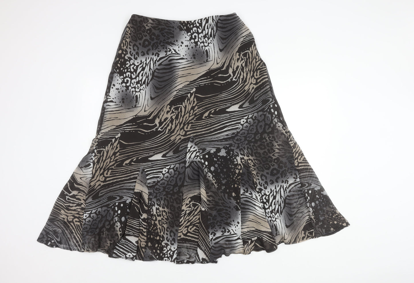 Marks and Spencer Women's Black Flare Skirt - Size 12