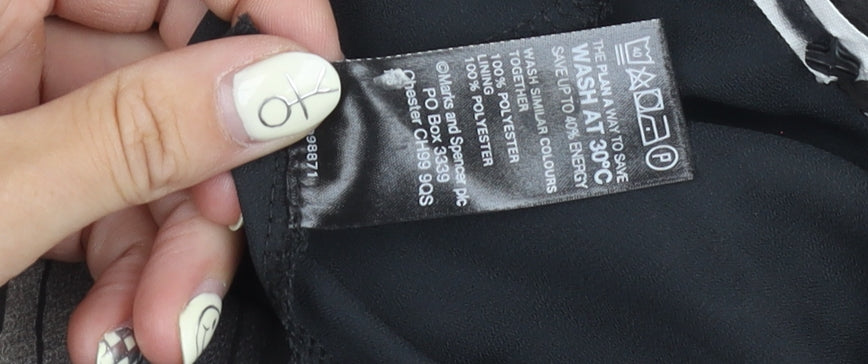 Marks and Spencer Women's Black Flare Skirt - Size 12