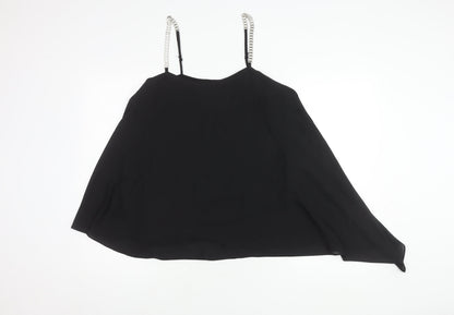 Womens UK Size 12 Star by Julien Macdonald Black Camisole Blouse