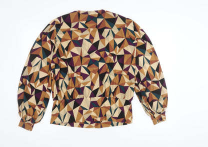 Blue Vanilla Women's Multicoloured Wrap Blouse, M