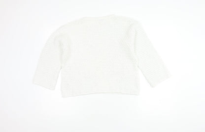 Womens UK Size M Marks and Spencer White Pullover Jumper
