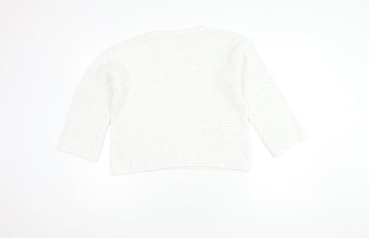 Womens UK Size M Marks and Spencer White Pullover Jumper