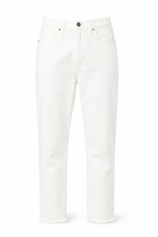 Front view of BDG Urban Outfitters Women’s White High Rise Mom Jeans, W25 L32