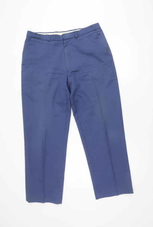 Marks and Spencer Men's Blue Trousers, 34 Regular