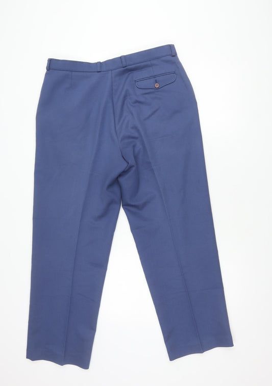Marks and Spencer Men's Blue Trousers, 34 Regular