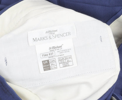 Marks and Spencer Men's Blue Trousers, 34 Regular