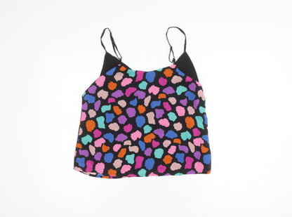 Womens UK Size 10 Dancing Leopard Multicoloured Camisole Blouse