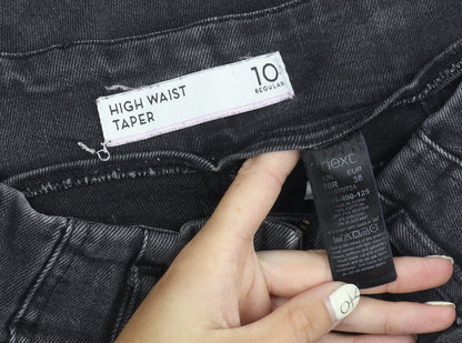Next Women's Black Tapered Jeans Size 10 Regular High Waist