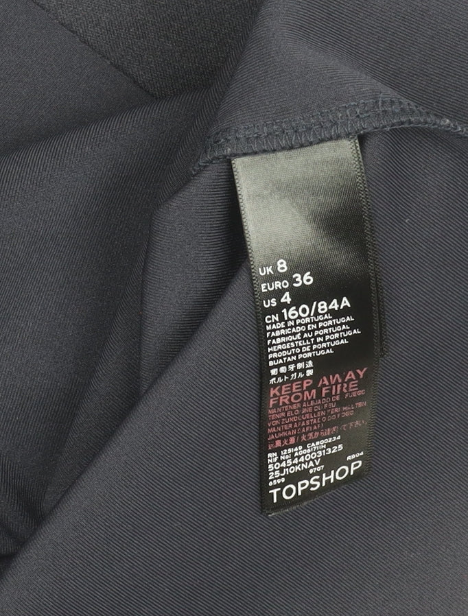 Womens UK Size 8 Topshop Black Basic T-Shirt