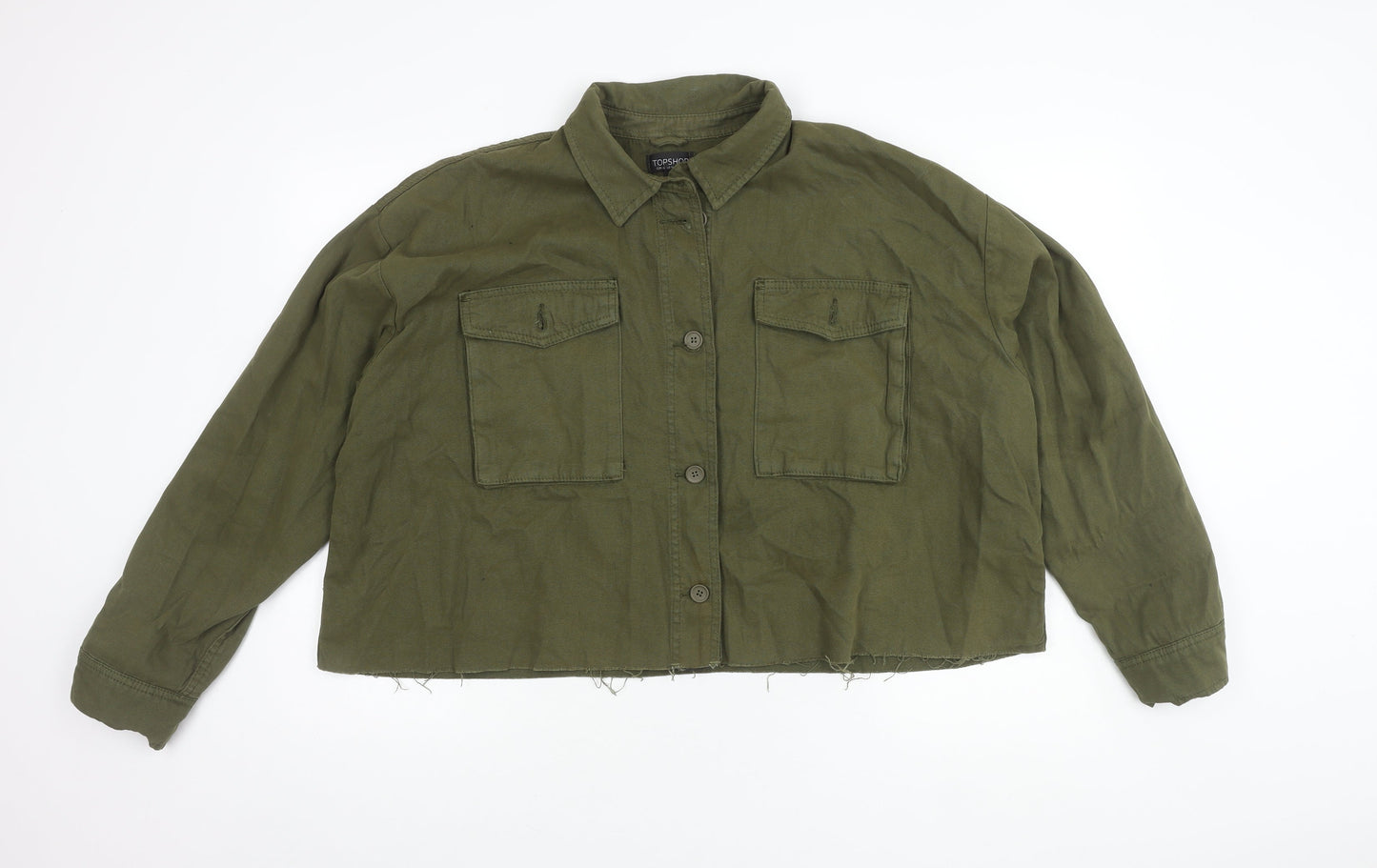 Womens UK Size 14 Topshop Green Basic Jacket
