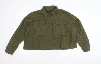 Womens UK Size 14 Topshop Green Basic Jacket