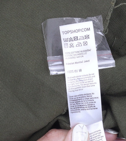 Womens UK Size 14 Topshop Green Basic Jacket