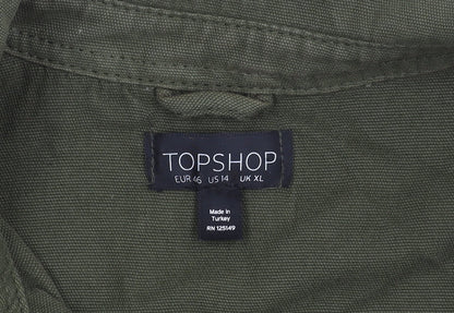 Womens UK Size 14 Topshop Green Basic Jacket