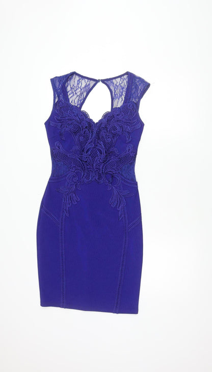 Lipsy London Women's Blue Bodycon Dress Size 10