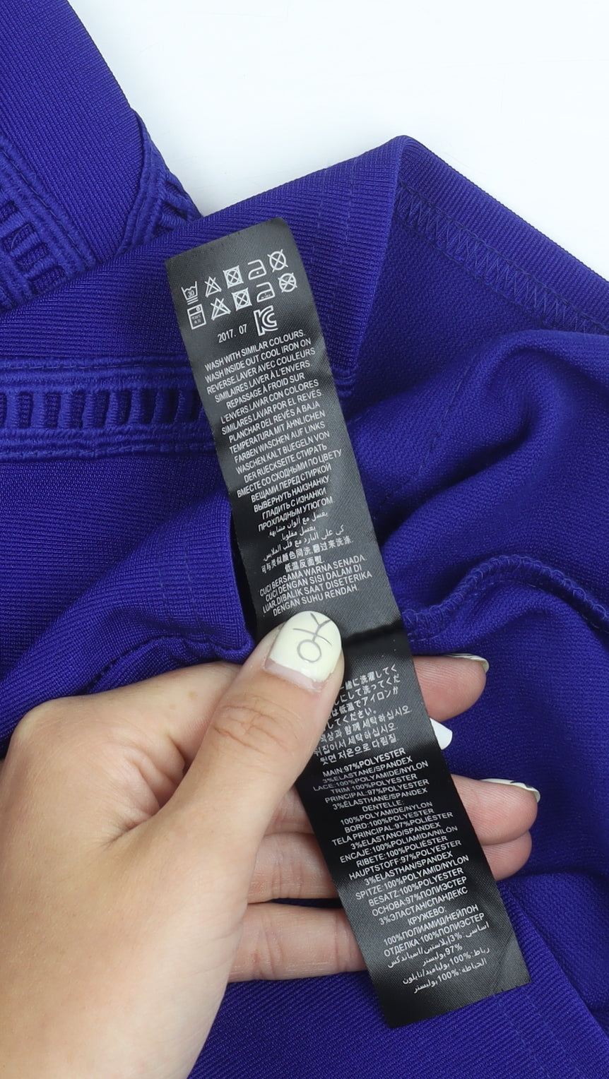 Lipsy London Women's Blue Bodycon Dress Size 10