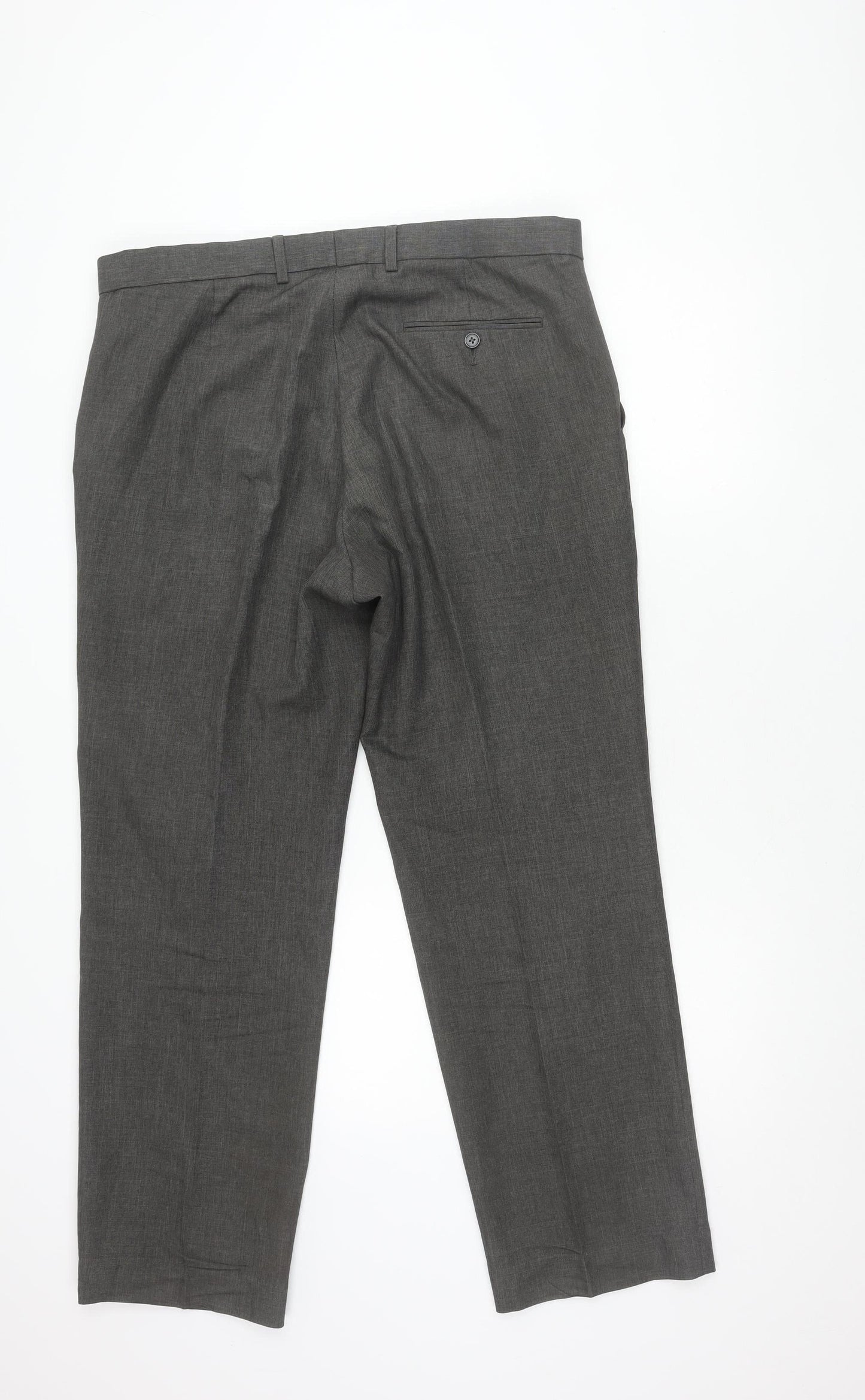 Marks and Spencer Grey Men's Trousers, Regular Fit, Size 36