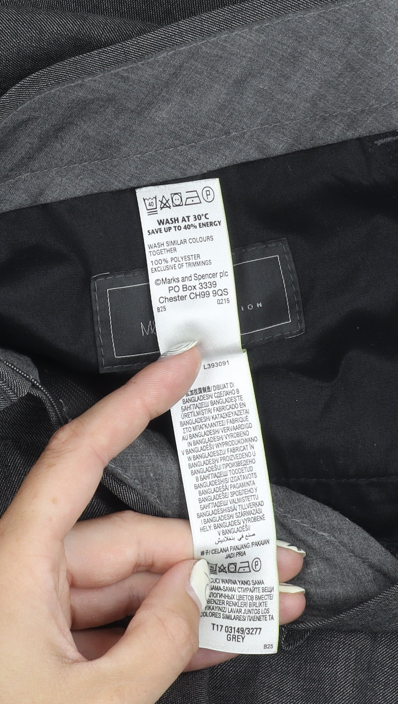 Marks and Spencer Grey Men's Trousers, Regular Fit, Size 36