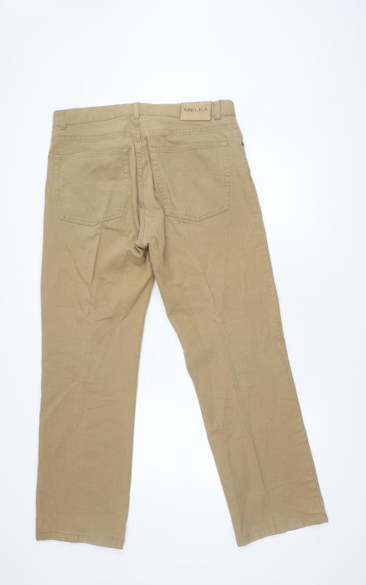 Melka Beige Men's Chino Trousers, Size S - Excellent Condition